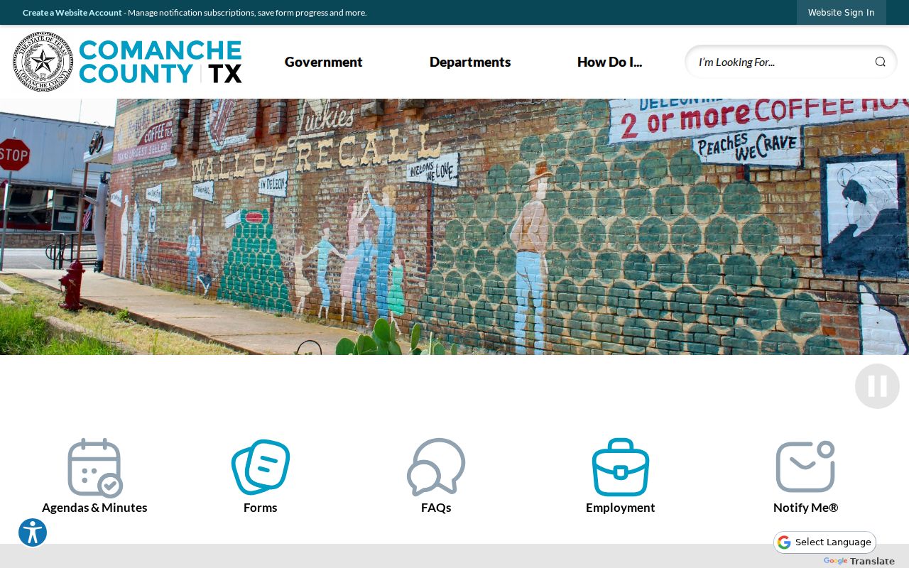 Comanche County criminal records homepage and courthouse