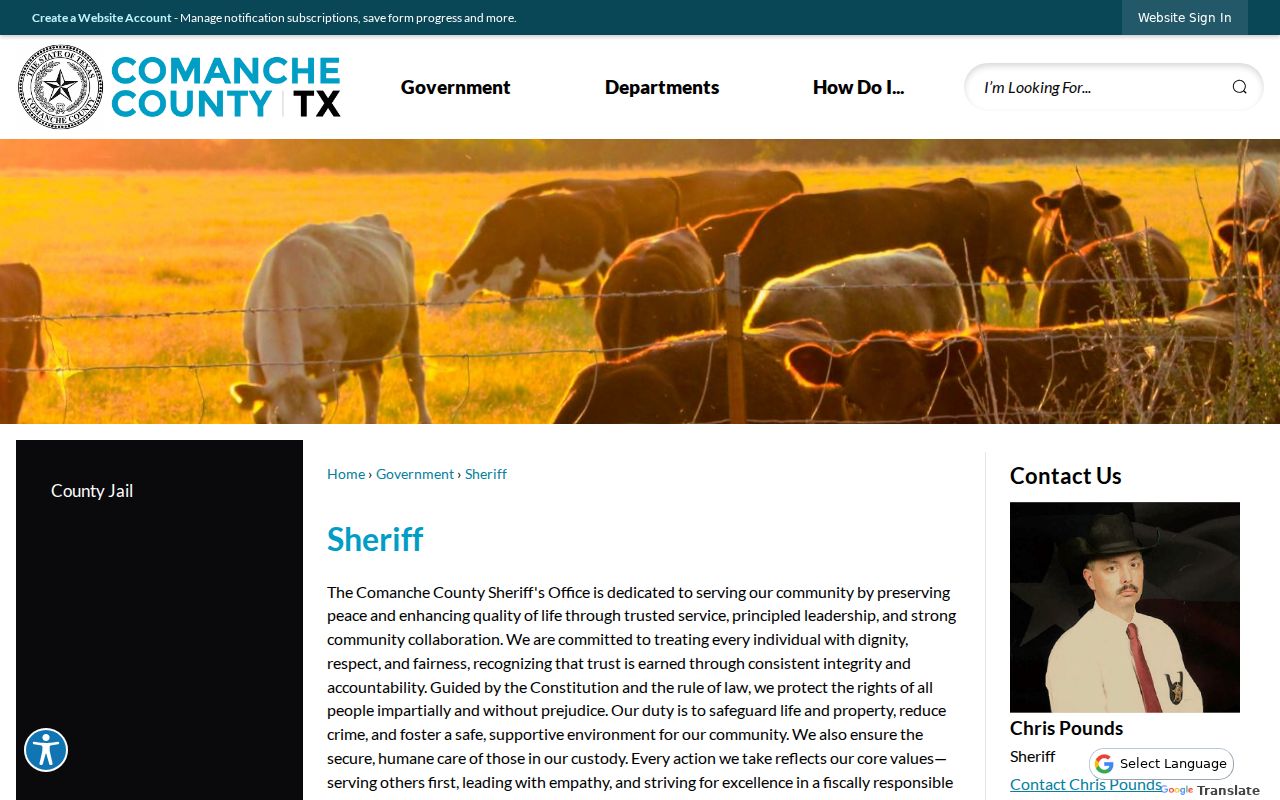 Comanche County Sheriff criminal record request contacts
