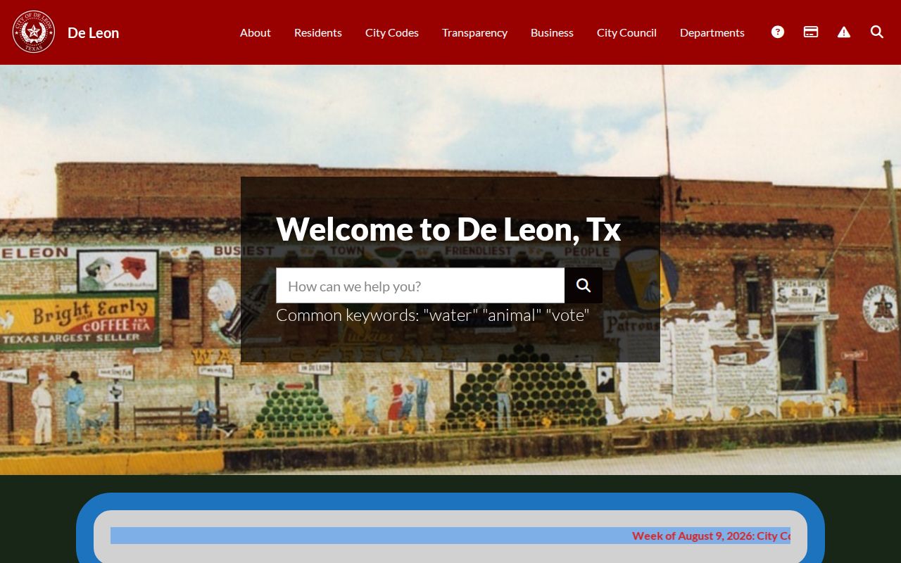 De Leon Comanche County criminal records city page